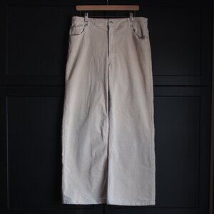 Divided (H&M) | Corduroy Wide Leg Pants in Ecru